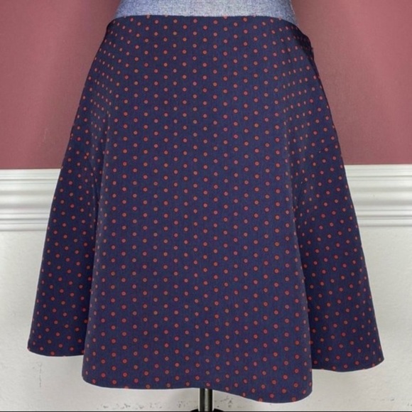 NOWT The Limited polkadot a-line mini skirt size medium Red and Blue - Picture 4 of 4